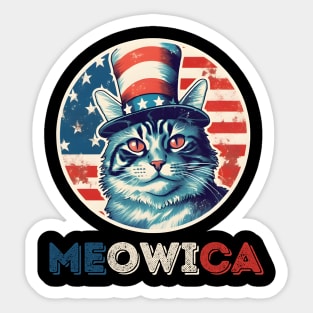 Meowica USA  - independence day Sticker